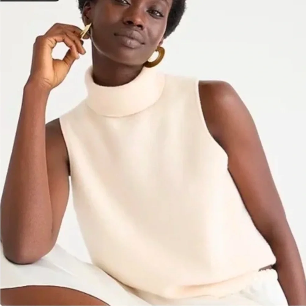 NWT J. Crew Sz L Cashmere Mockneck Sweater Shell BS973 $148